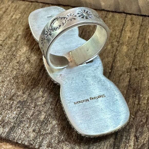 Handmade Sterling Silver Dahlia Rose Adjustable Ring by Nizhoni - Picture 6 of 6